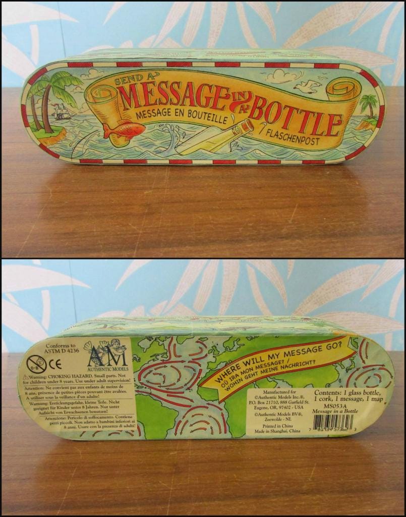 Retro boxed Message in a Bottle kit