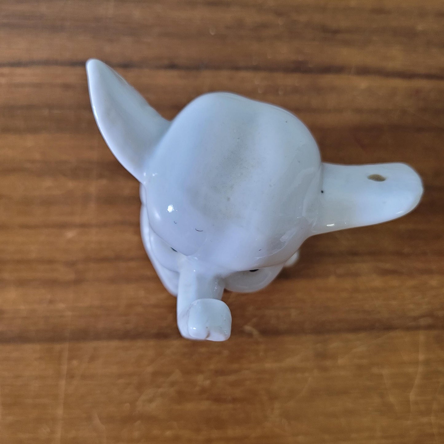 1970s WOOLBRO ceramic elephant earring holder, dark blue collar