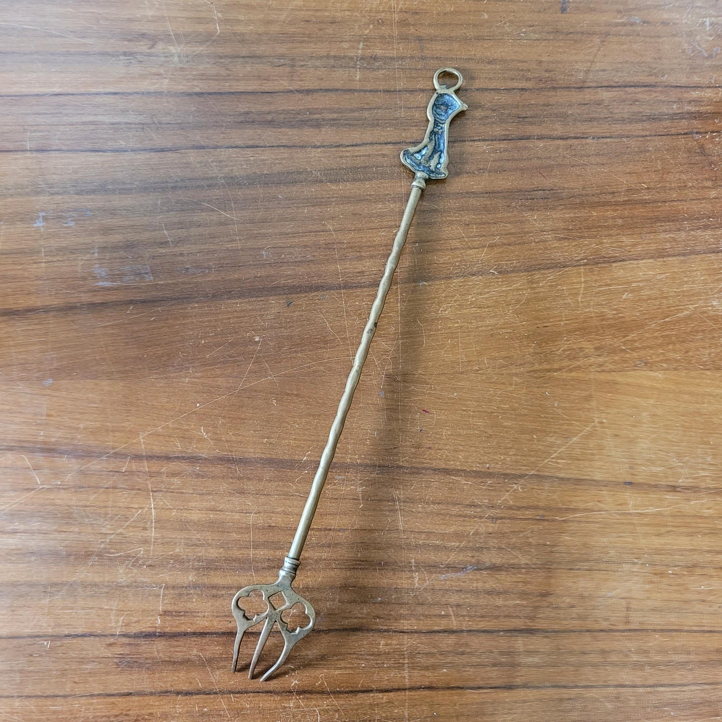 Antique brass 'Bonzo the Dog' long handled toasting fork