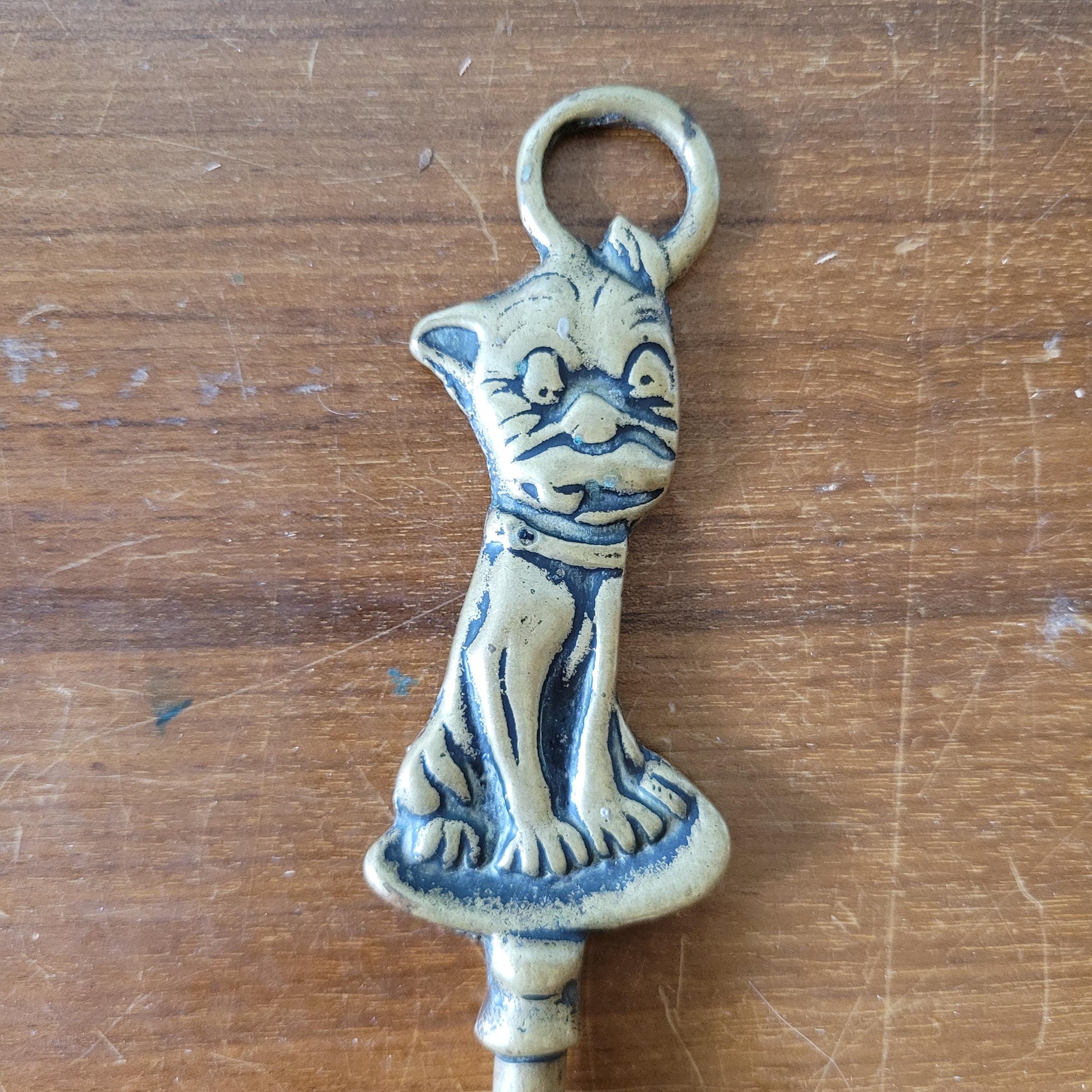 Antique brass 'Bonzo the Dog' long handled toasting fork