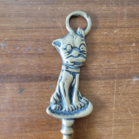 Antique brass 'Bonzo the Dog' long handled toasting fork