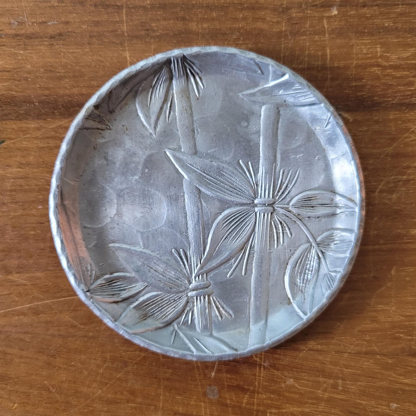 1970s Everlast forged aluminum bamboo design coasters x4