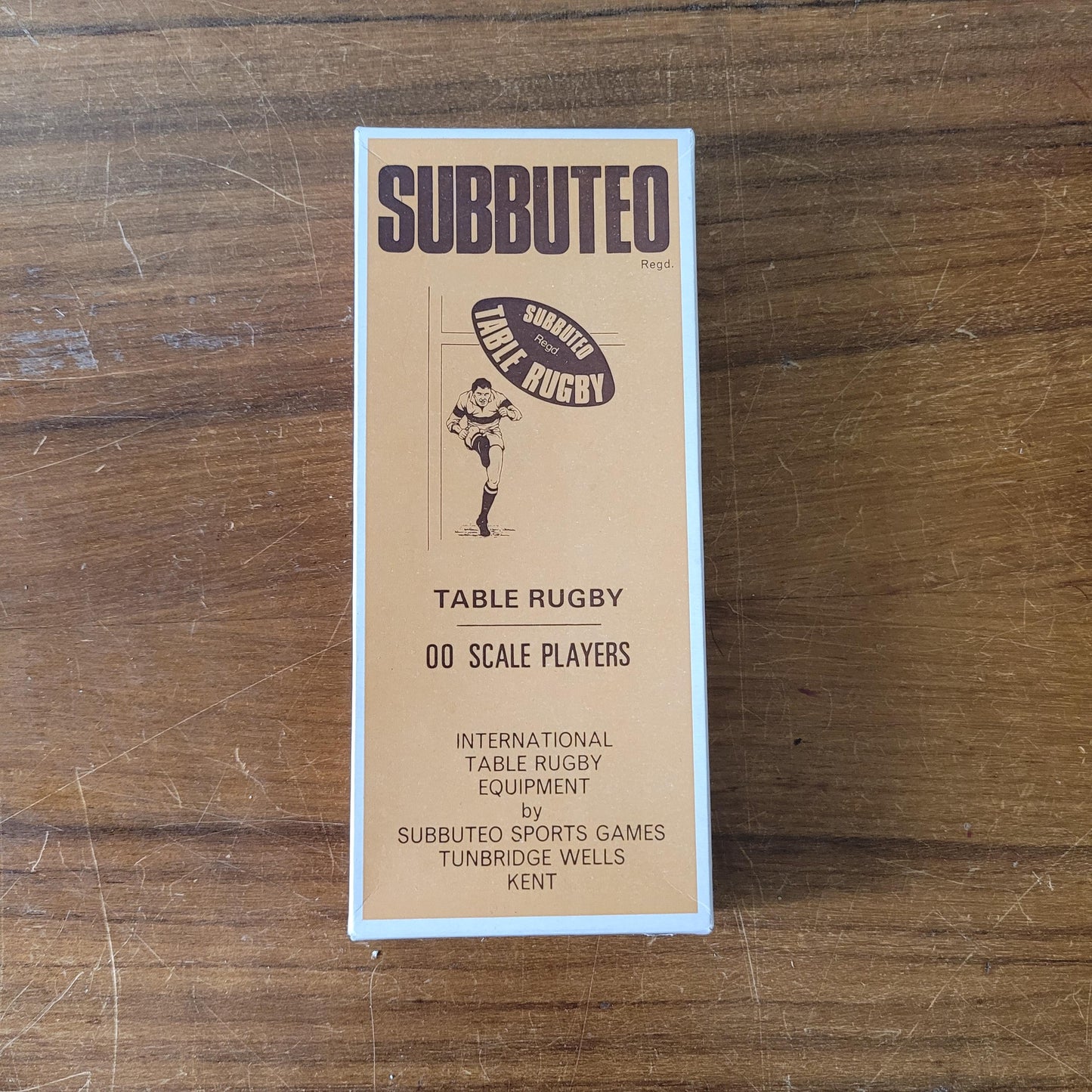 1970s boxed Subbuteo Table Rugby 00 scale players, R12 Hull Kingston Rovers (complete)