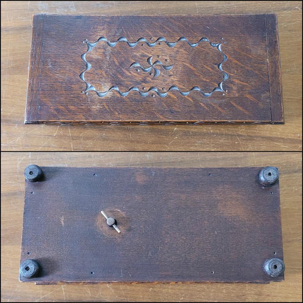 Vintage Tallent of Old Bond Street (?) musical wooden cigarette box