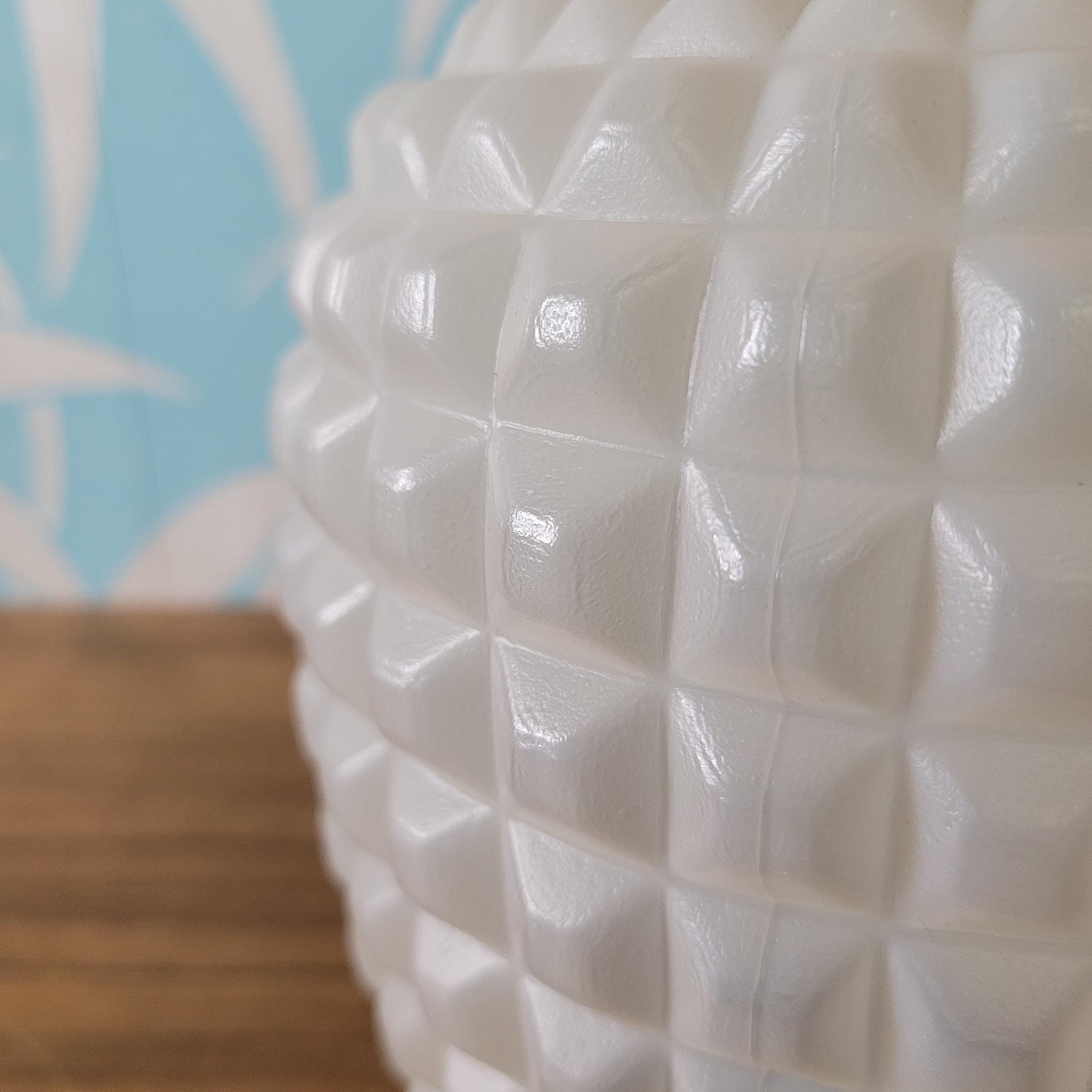 circa. 1970s moulded plastic honeycomb/pineapple pendant lampshade