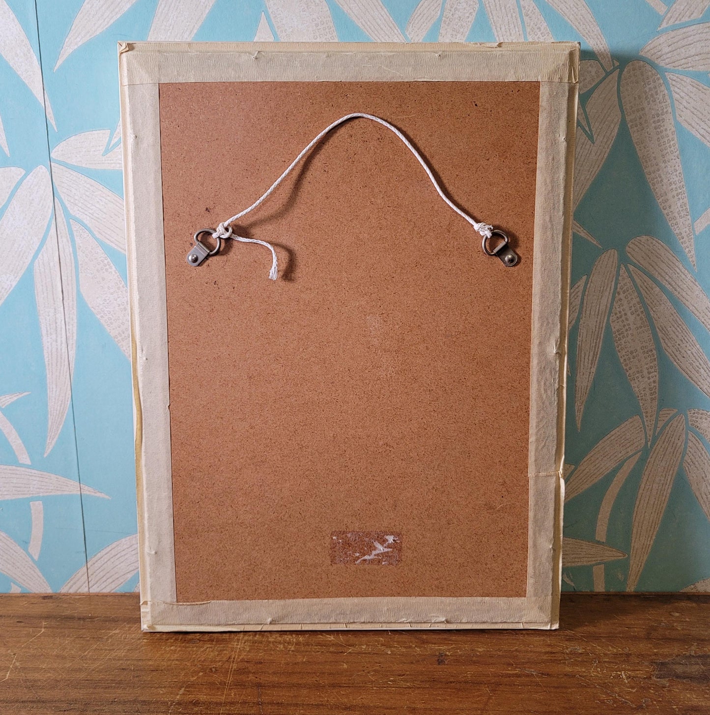 1960s framed home-made kitsch textile kitten & flowers collage