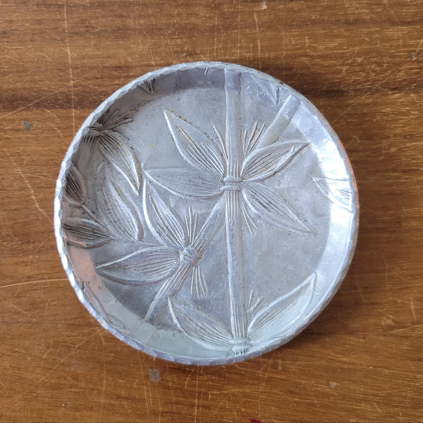 1970s Everlast forged aluminum bamboo design coasters x4