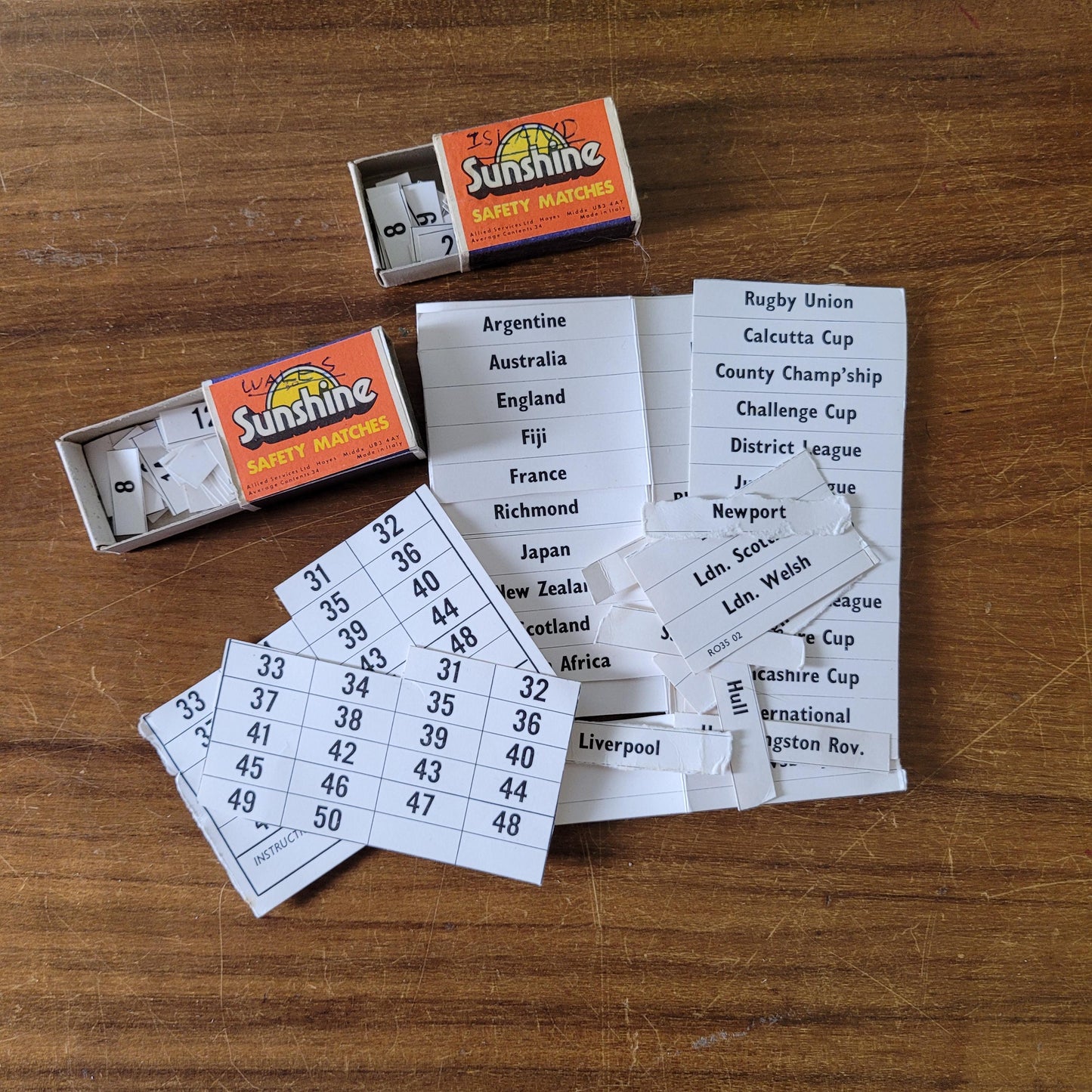 1960s/70s Subbuteo International Rugby 'Z' match score recorder