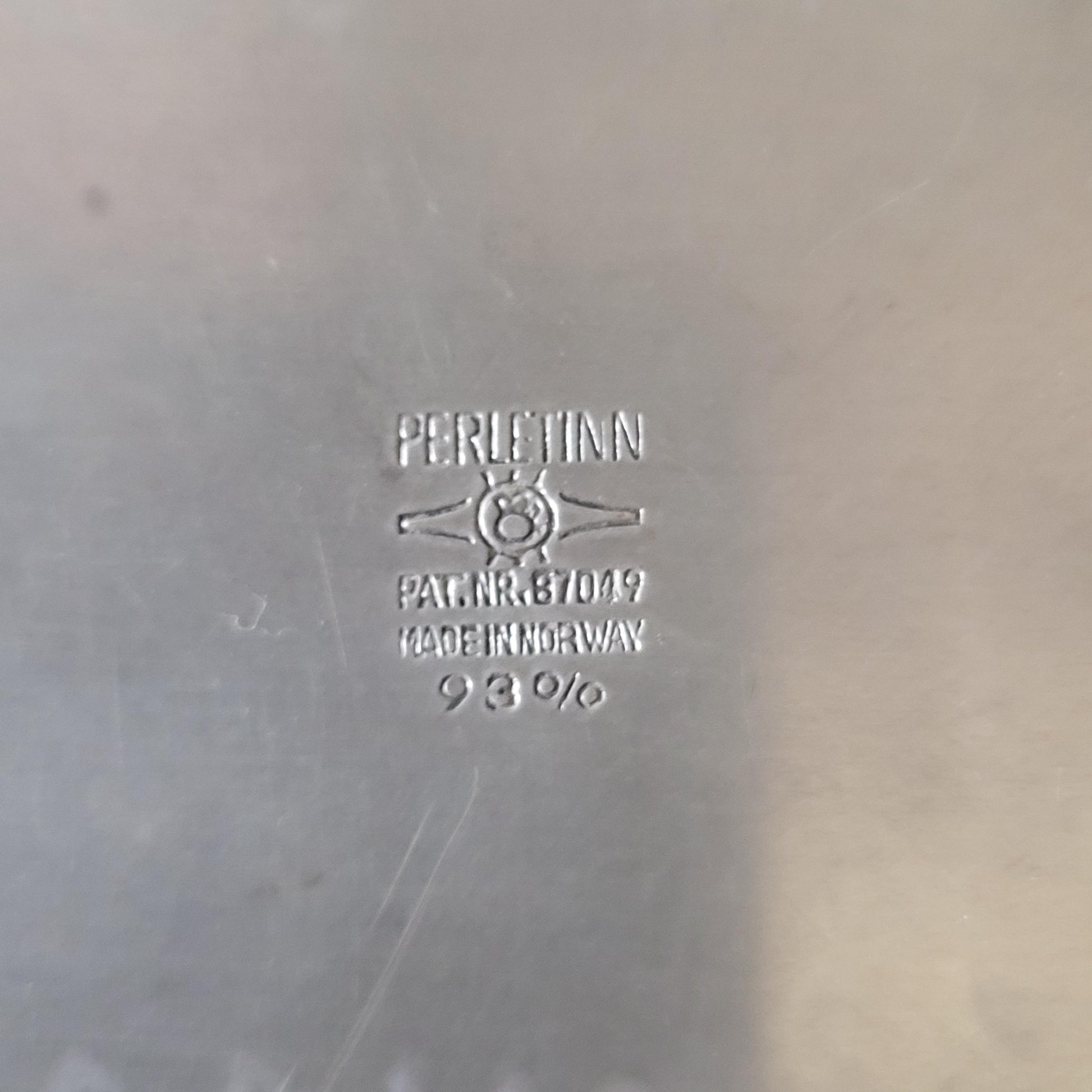 circa. 1960s Perletinn, Norway, hammered pewter matchbox cover