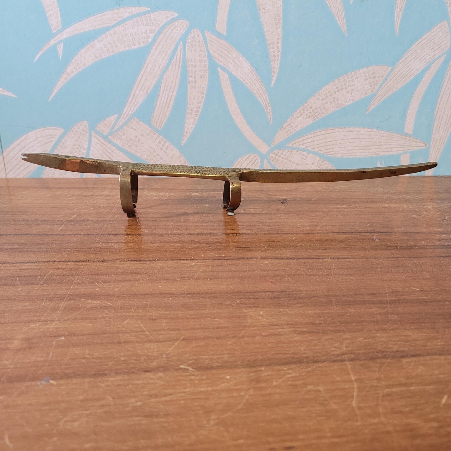 Unusual vintage tribal etched brass lizard ornament