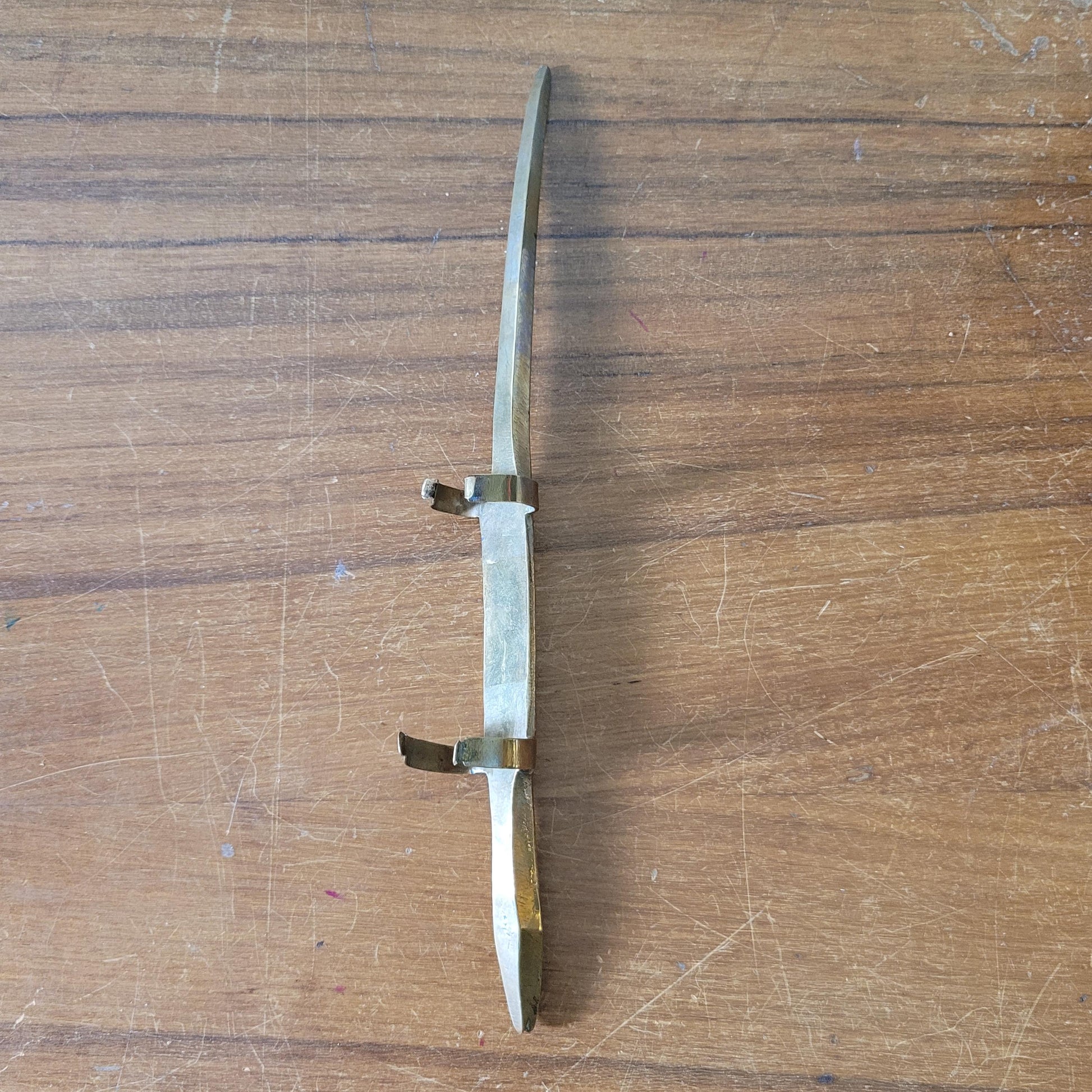Unusual vintage tribal etched brass lizard ornament