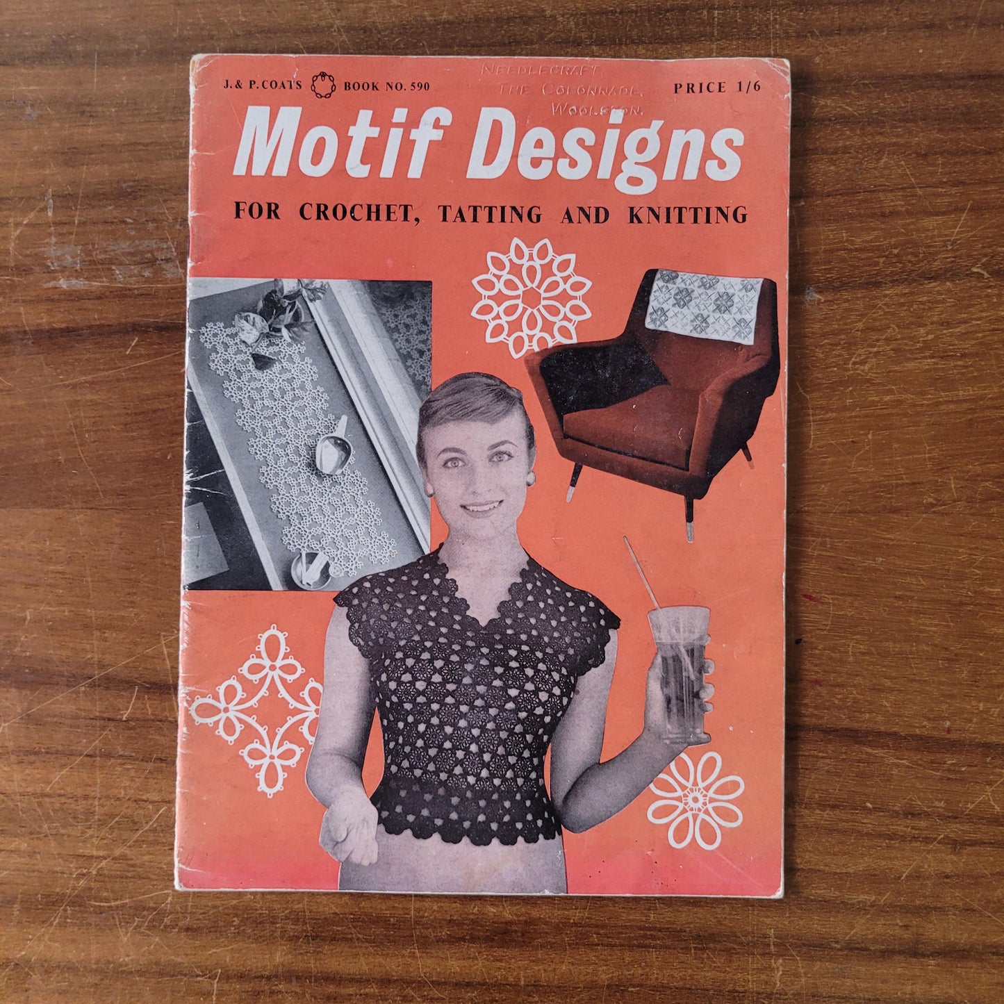 1950s J.P Coats Motif Designs for Crochet, Tatting & Knitting, book No.590