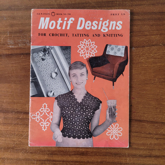 1950s J.P Coats Motif Designs for Crochet, Tatting & Knitting, book No.590