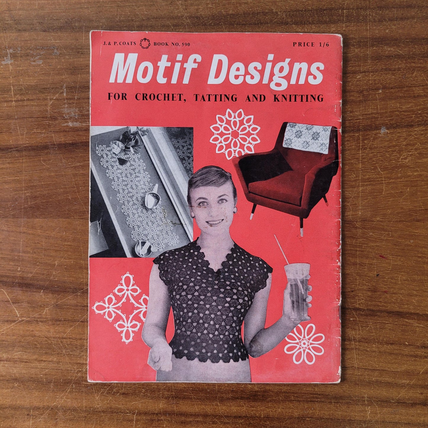 1950s J.P Coats Motif Designs for Crochet, Tatting & Knitting, book No.590