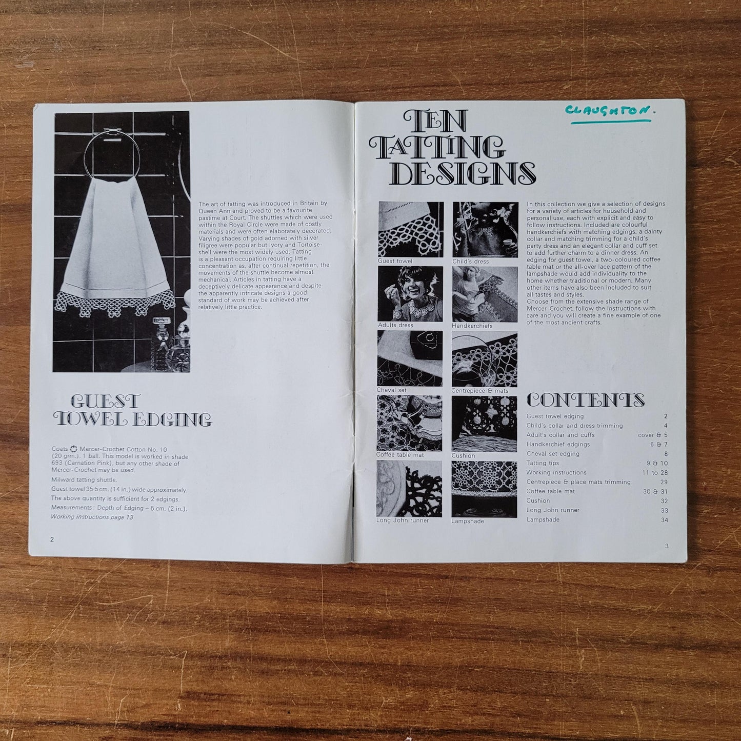 1971 Coats Sewing Group Ten Tatting Designs, book no.1127
