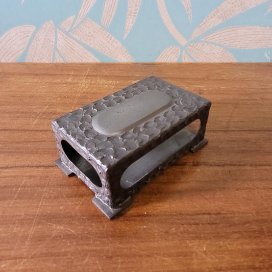 circa. 1960s Perletinn, Norway, hammered pewter matchbox cover