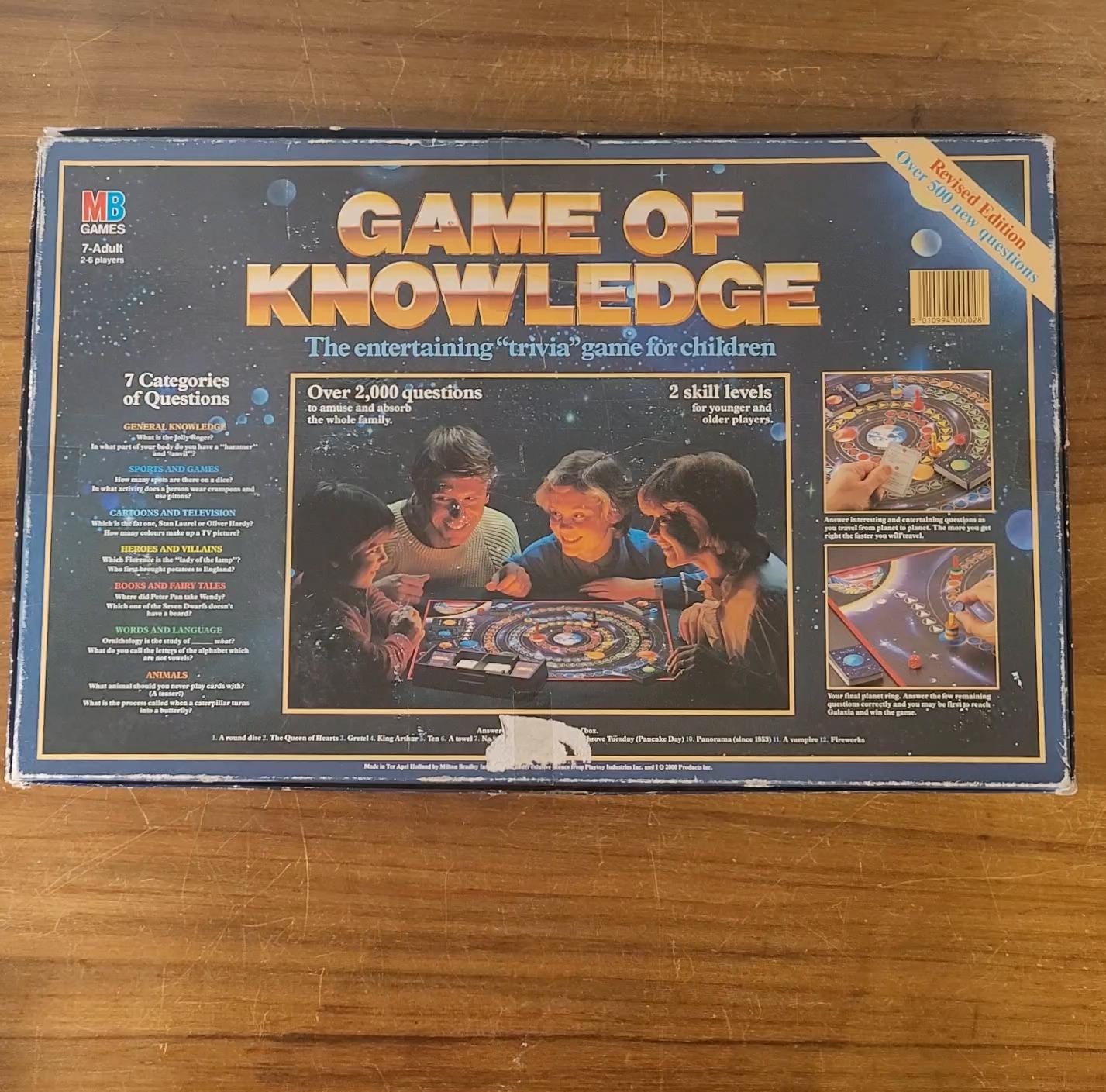 1984 MB Games Game of Knowledge Revised Edition trivia board game