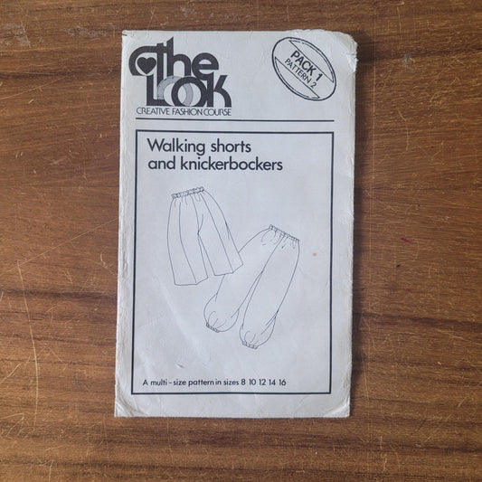Used 1982 The Look sewing pattern for walking shorts & knickerbockers, sizes 8 to 16 (shorts cut to size 10, see description below)