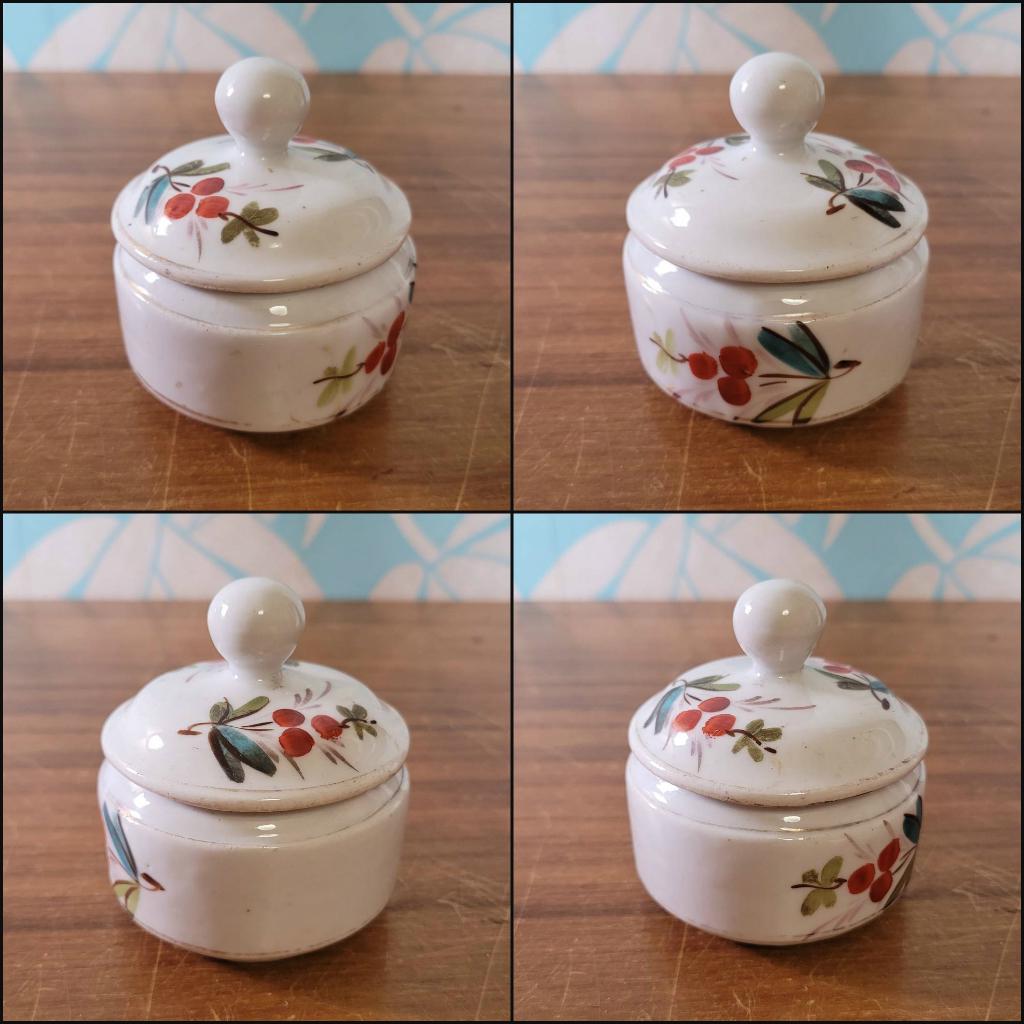 circa. 19th-century hand-painted porcelain vanity set with gilt accents