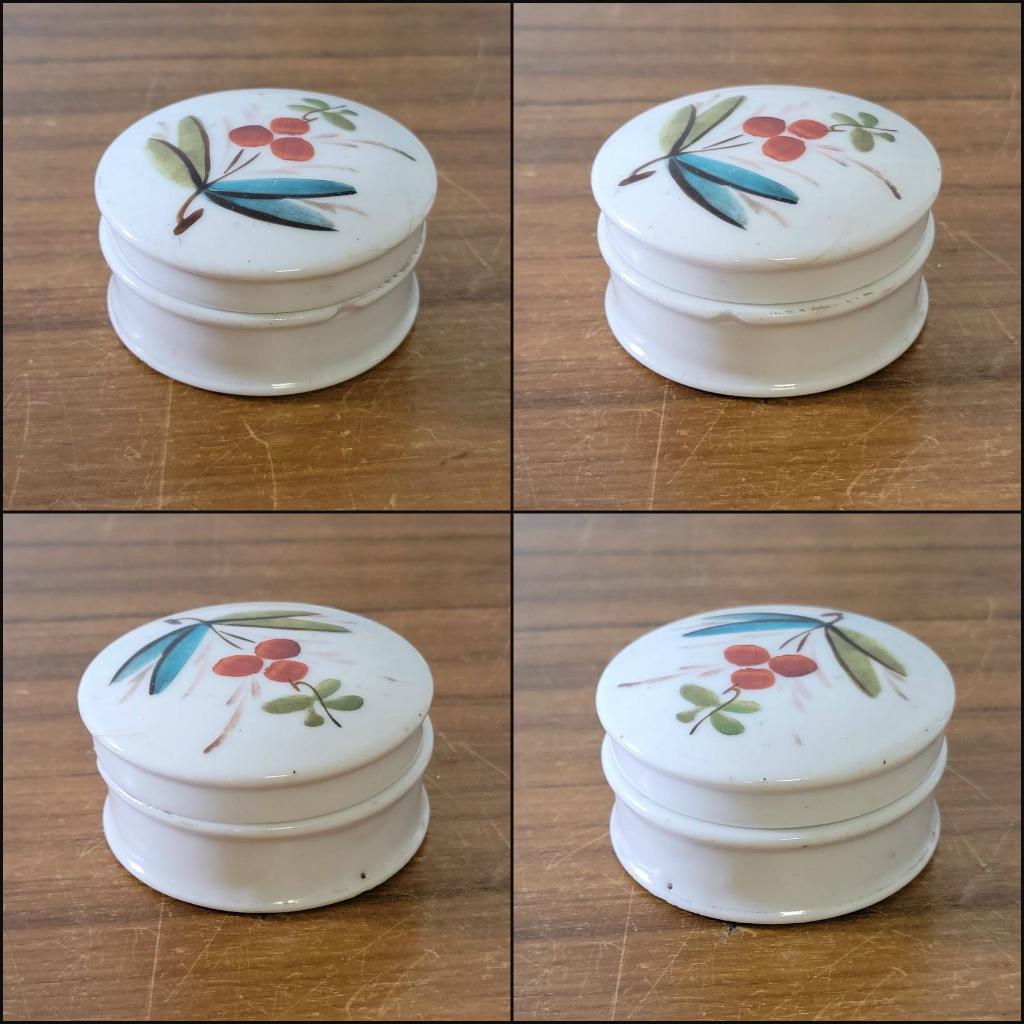 circa. 19th-century hand-painted porcelain vanity set with gilt accents