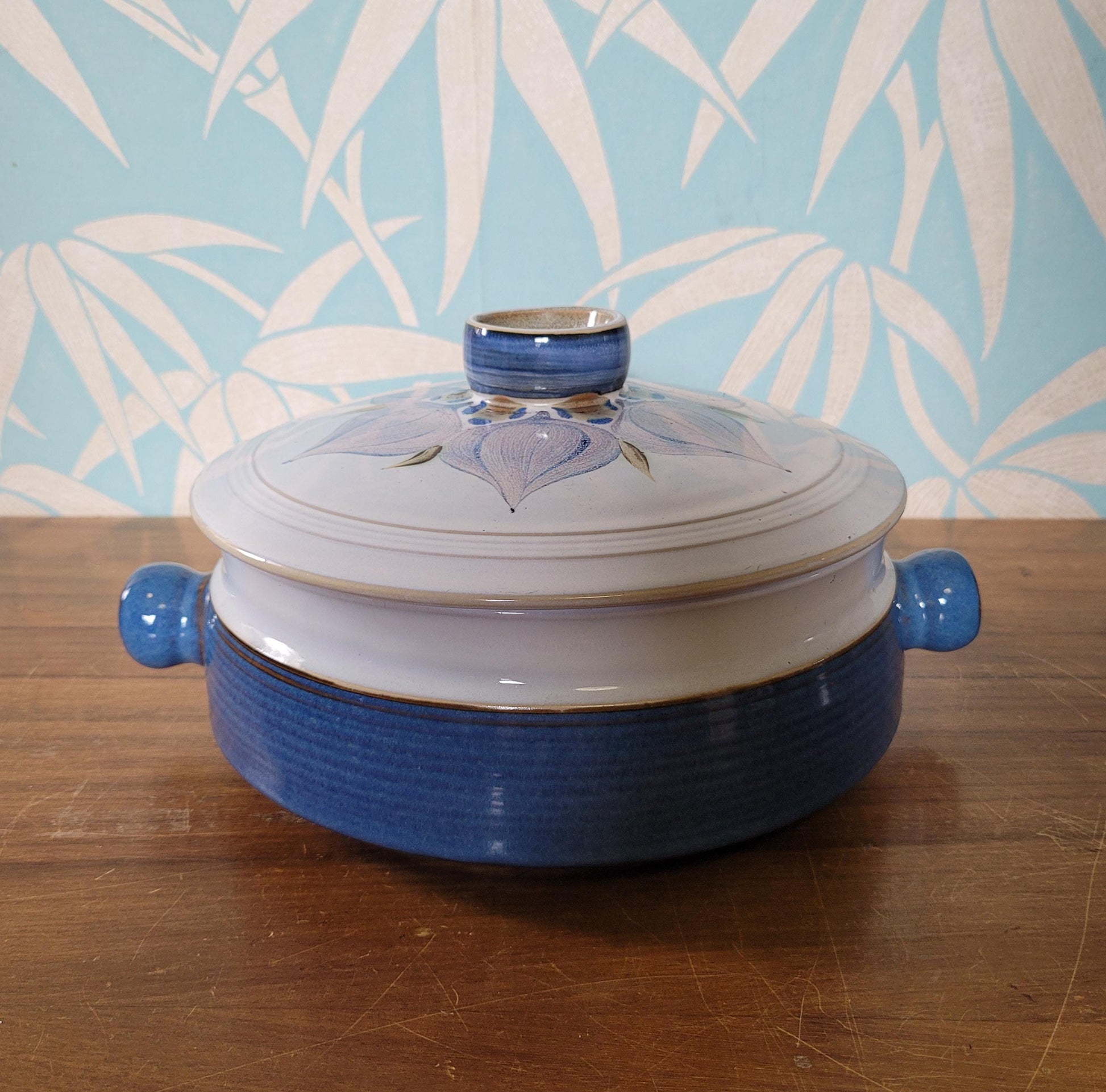 1960s Denby Langley Chatsworth lidded casserole dish