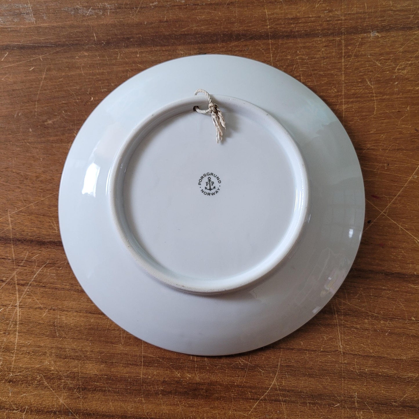 Two collectable 1960s Porsgrund Norway porcelain winter scene wall plates