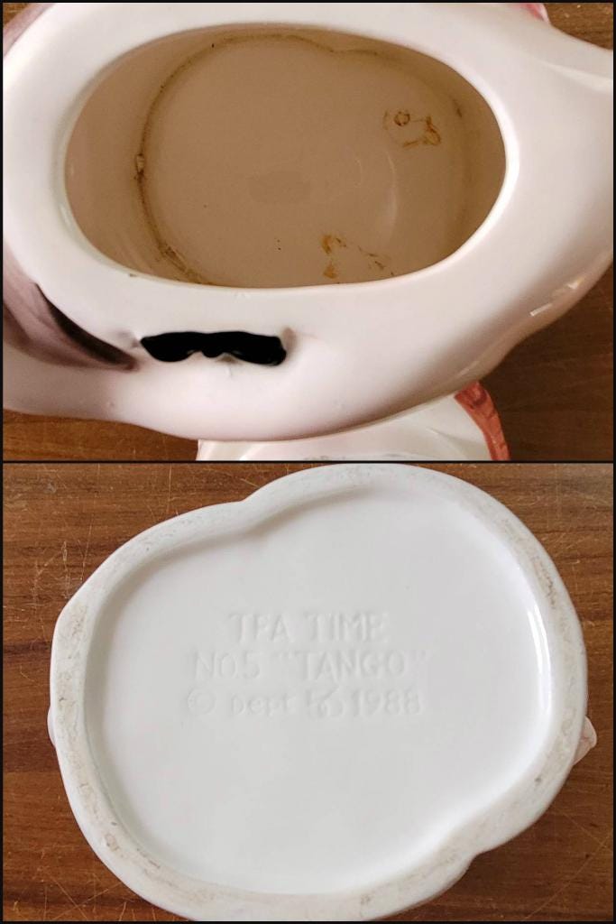 1988 Dept 56 Tea Time No.5 'Tango' collectable teapot