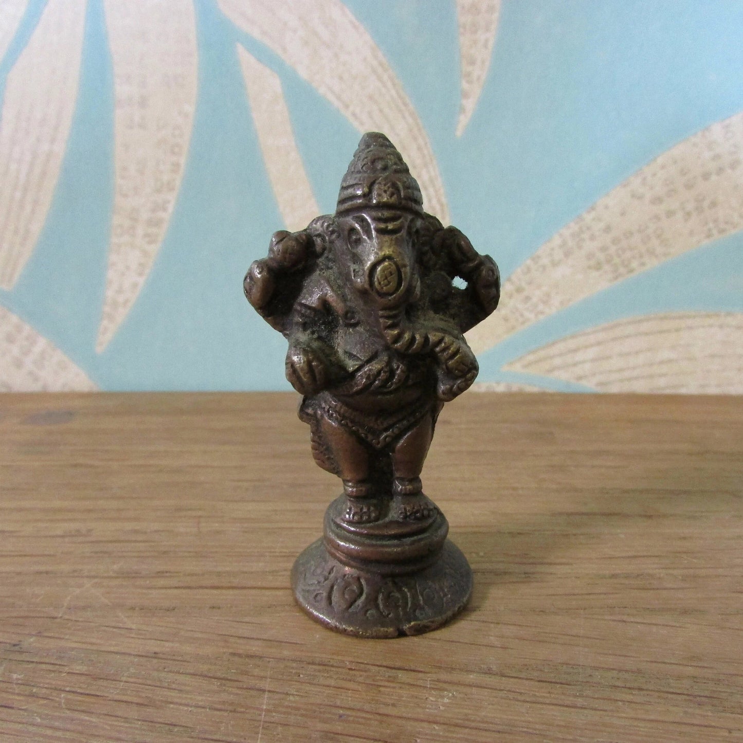 circa. 19th century miniature standing bronze Ganesh figurine