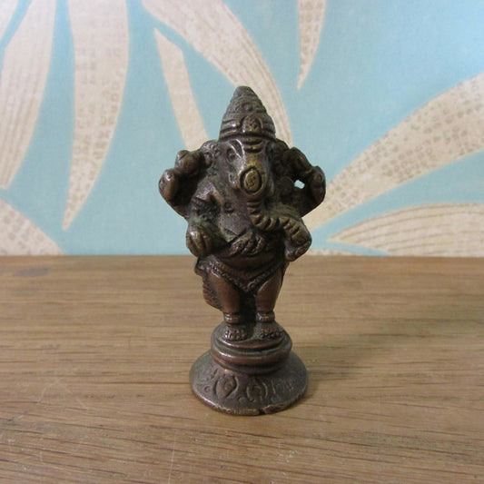 circa. 19th century miniature standing bronze Ganesh figurine