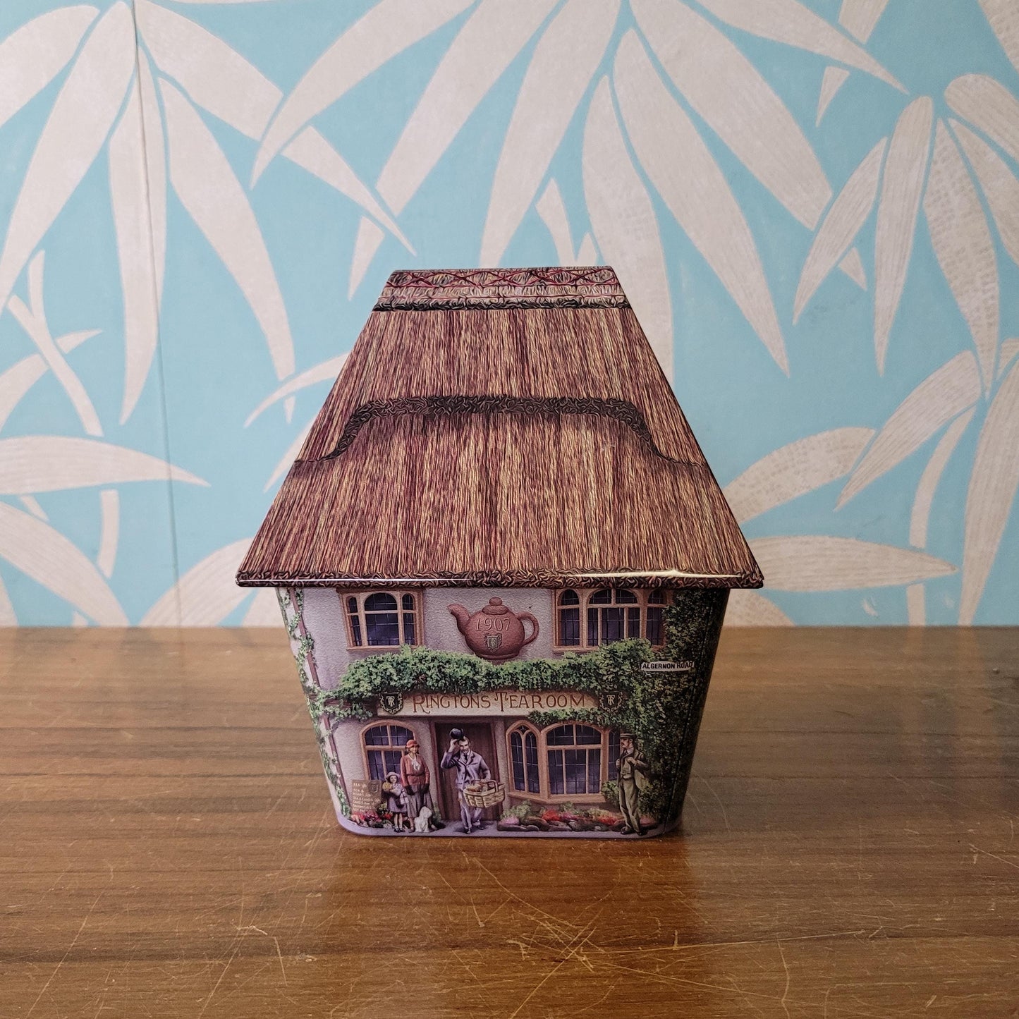 Collectable Ringtons Tearoom metal house-shaped candy tin