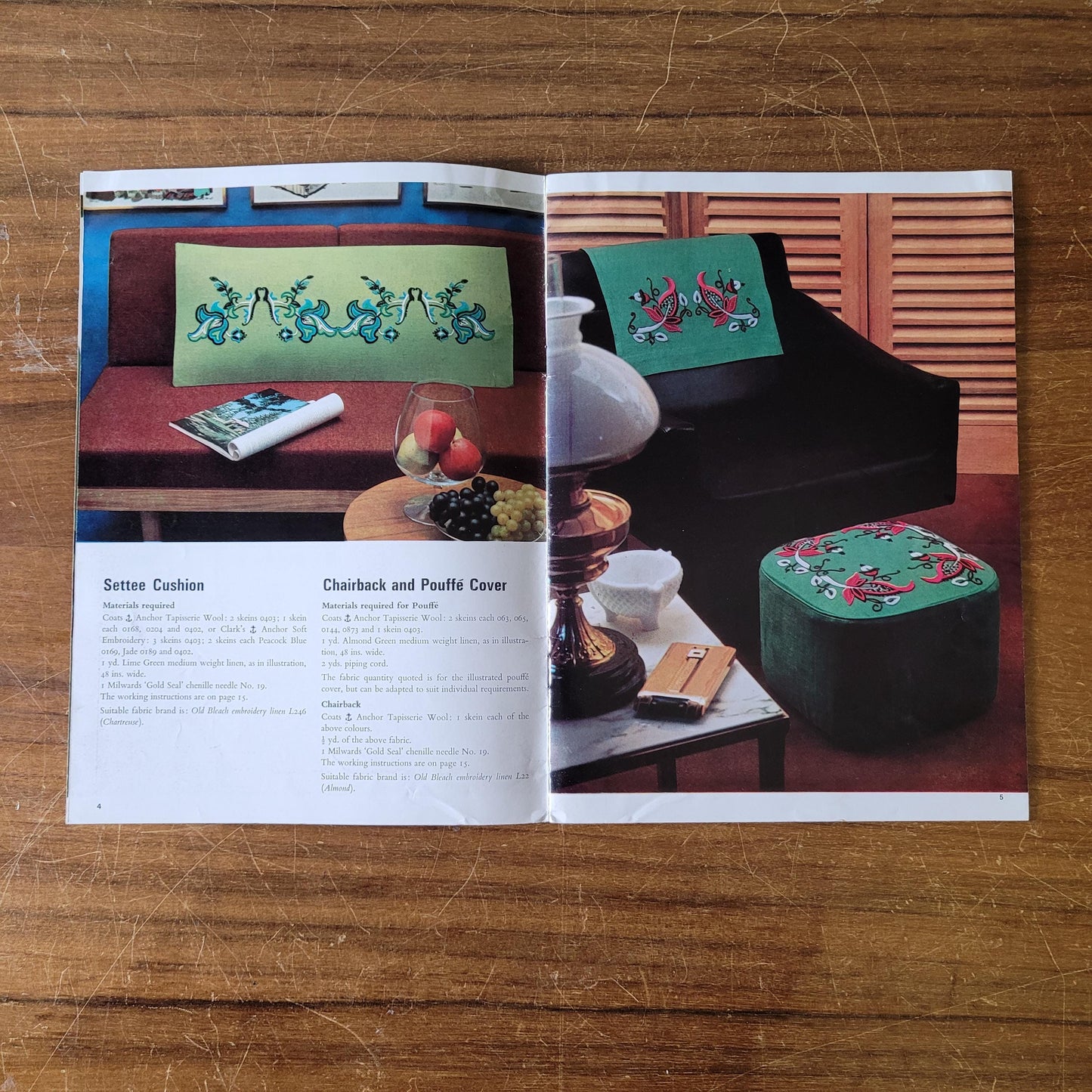 1967 Coats No.1056 Jacobean embroidery in modern style pattern booklet