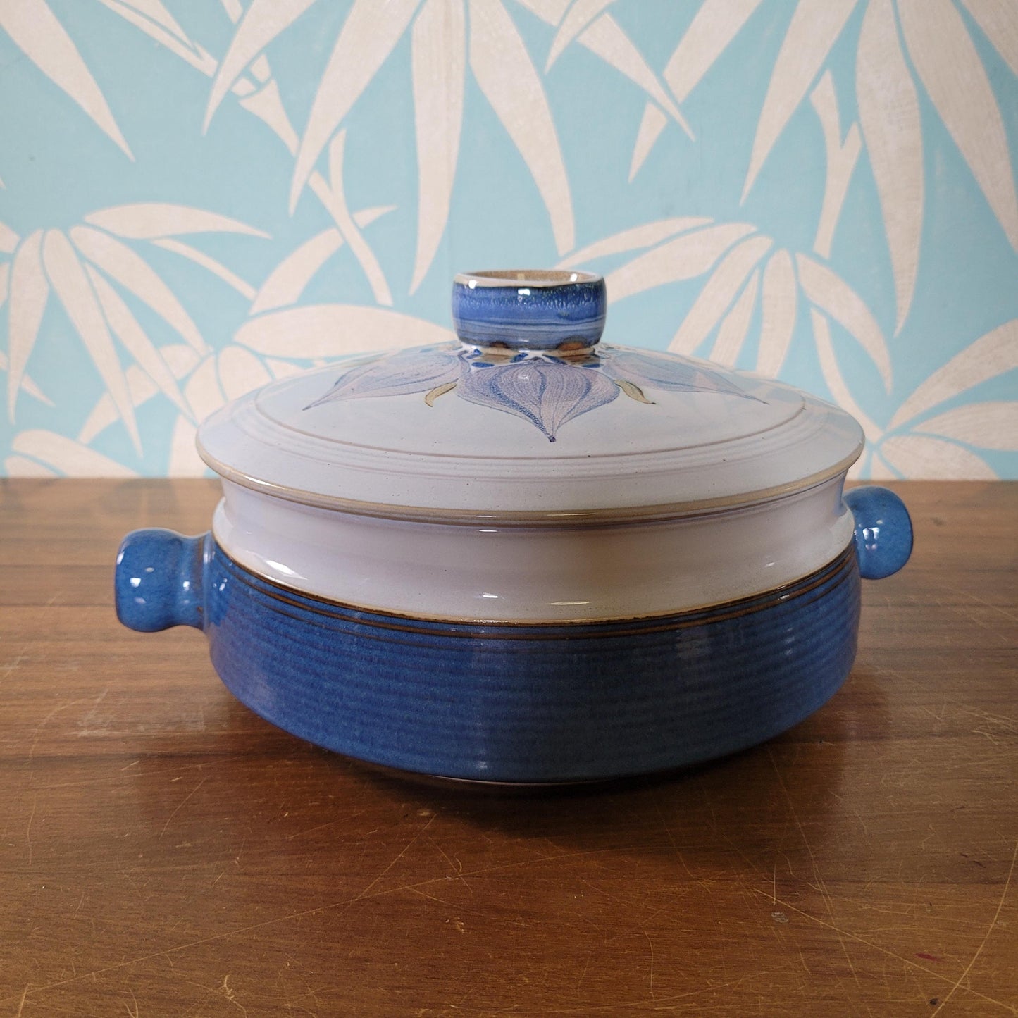 1960s Denby Langley Chatsworth lidded casserole dish