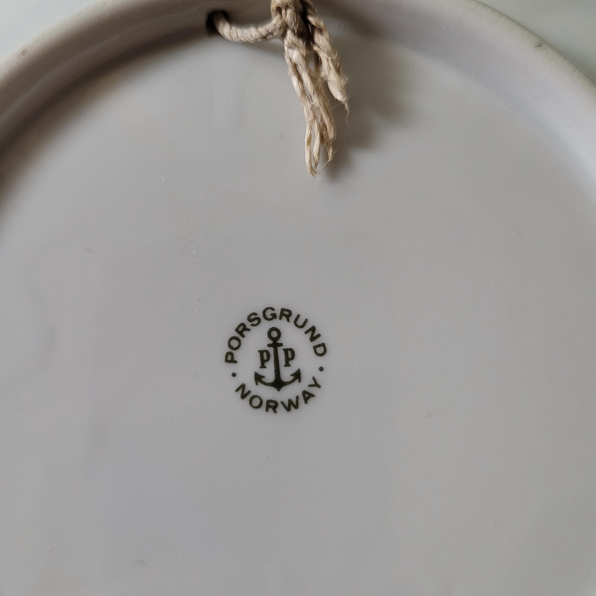 Two collectable 1960s Porsgrund Norway porcelain winter scene wall plates