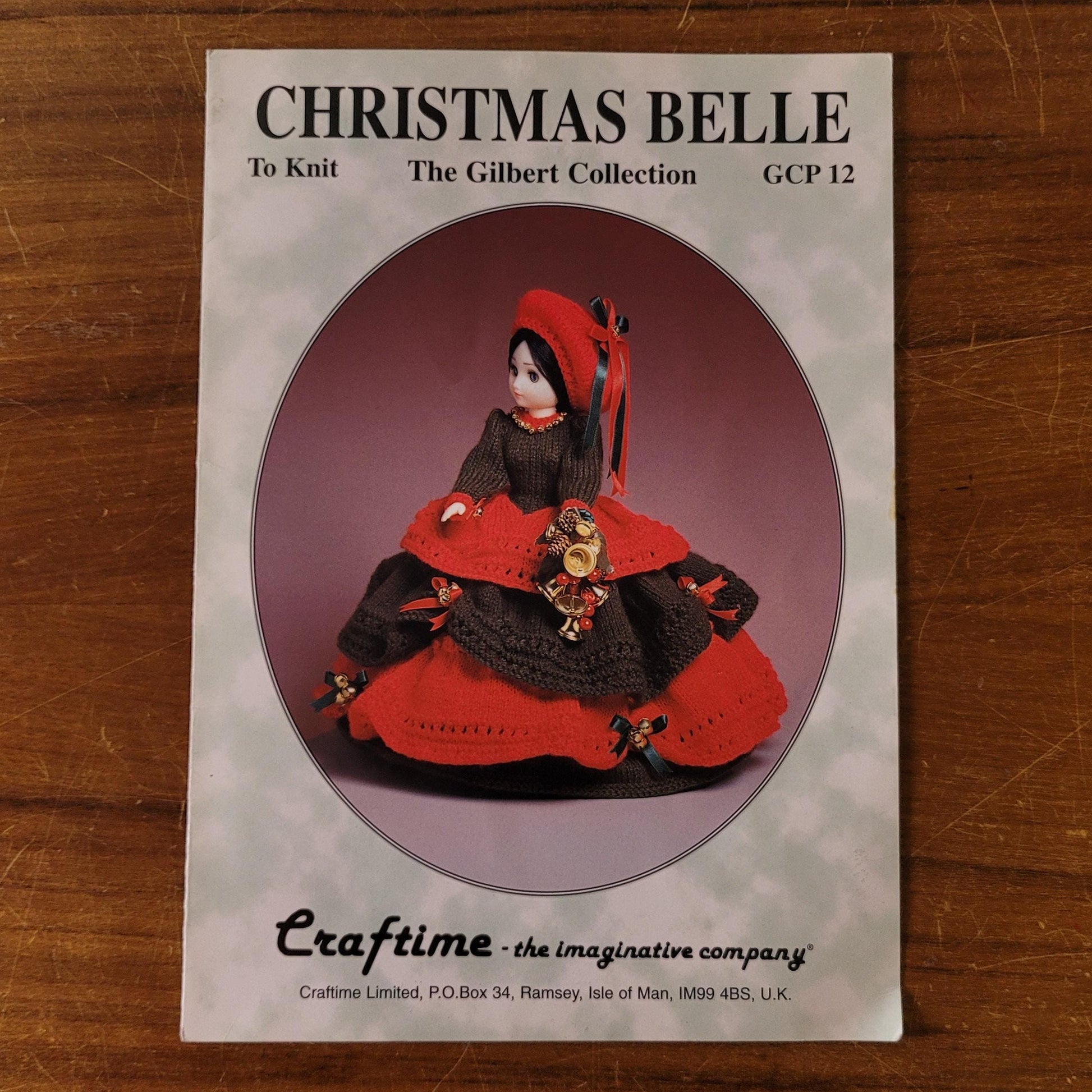 1996 Craftime Christmas Belle to knit, from The Gilbert Collection GCP12, designed by Joan Gilbert