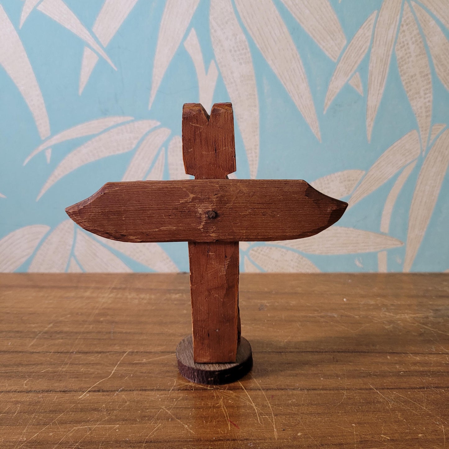 Vintage handcrafted wooden totem by Nuu-chah-nulth artist, Stan James