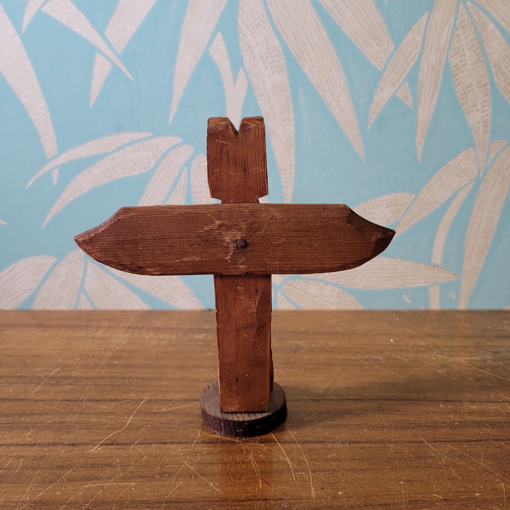 Vintage handcrafted wooden totem by Nuu-chah-nulth artist, Stan James
