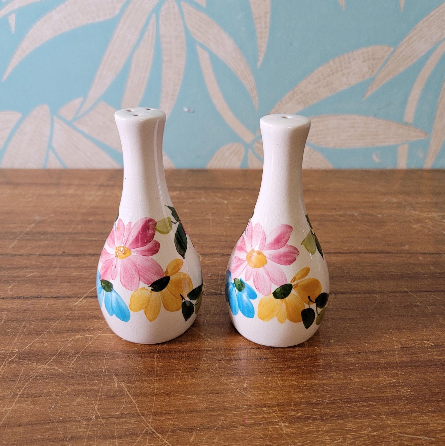 Vintage Toni Raymond (?) floral ceramic salt and pepper set