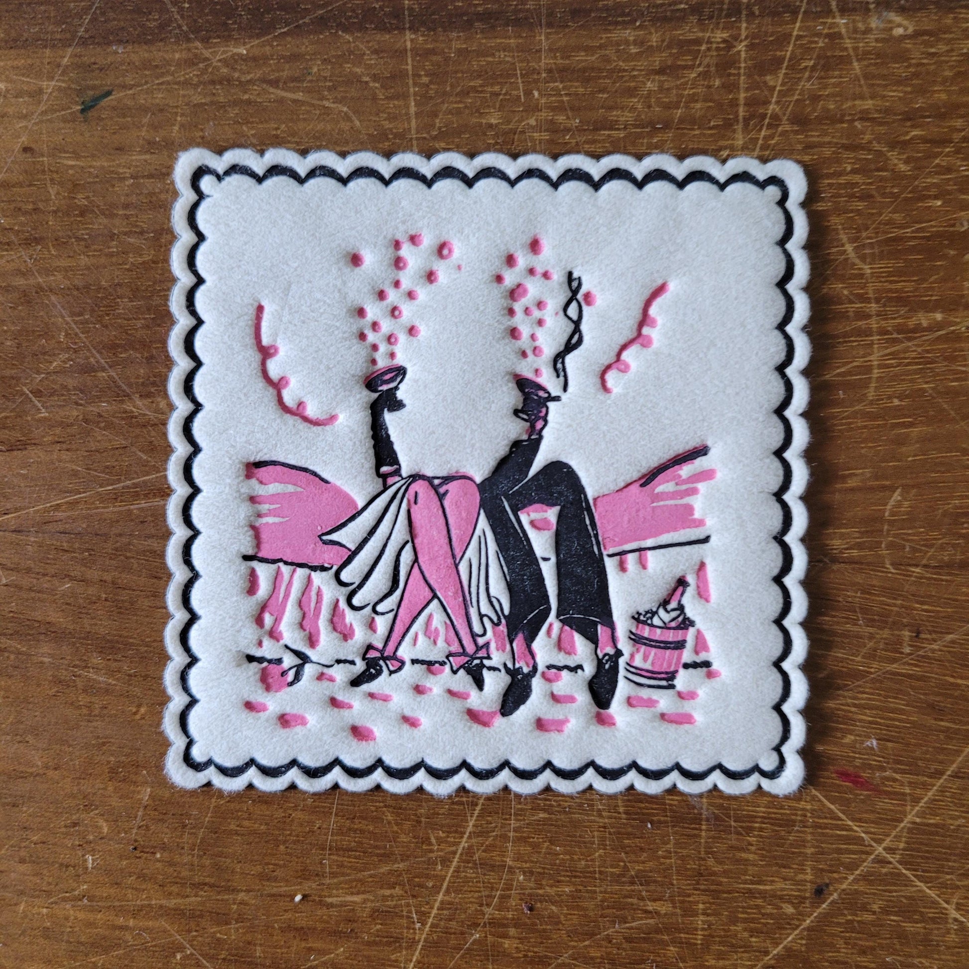 Set of ten 1960s paper cocktail mats/coasters