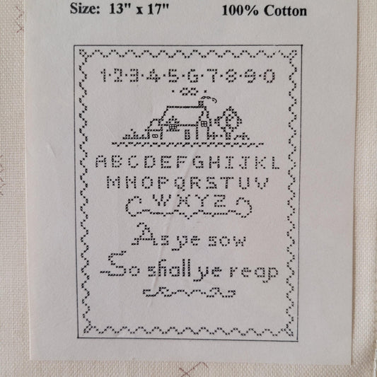 Coats Crafts traced needlework 100% cotton cross stitch sampler