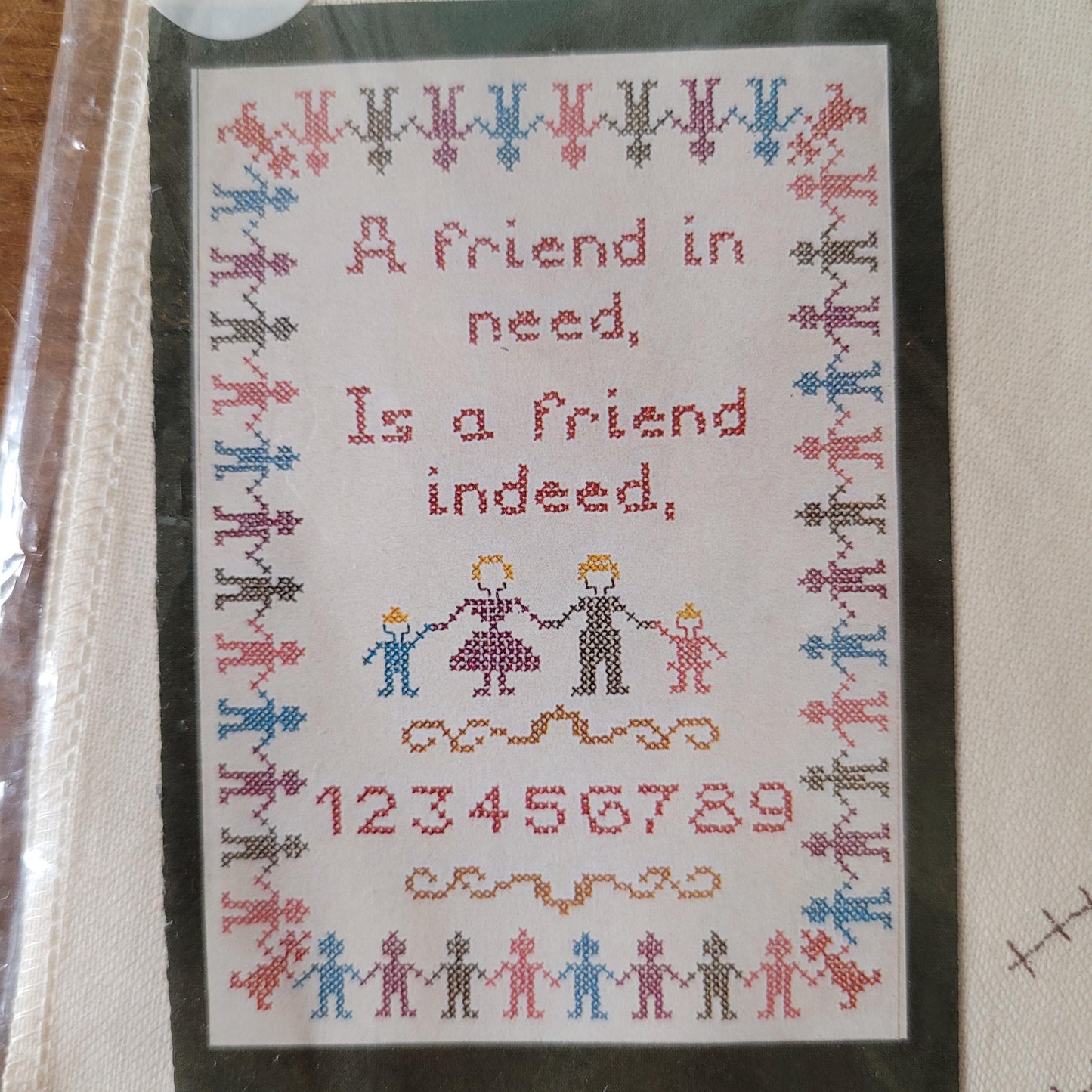 Coats Crafts traced needlework 100% cotton cross stitch sampler