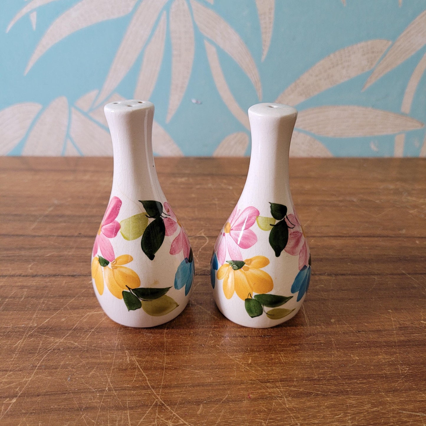 Vintage Toni Raymond (?) floral ceramic salt and pepper set