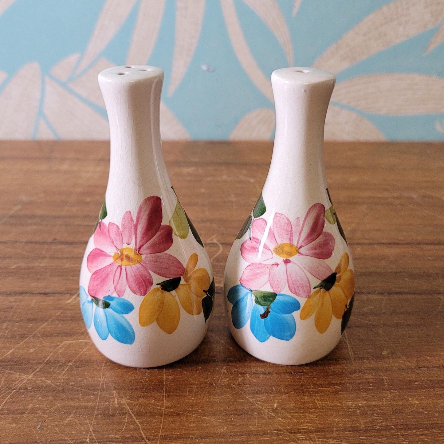 Vintage Toni Raymond (?) floral ceramic salt and pepper set