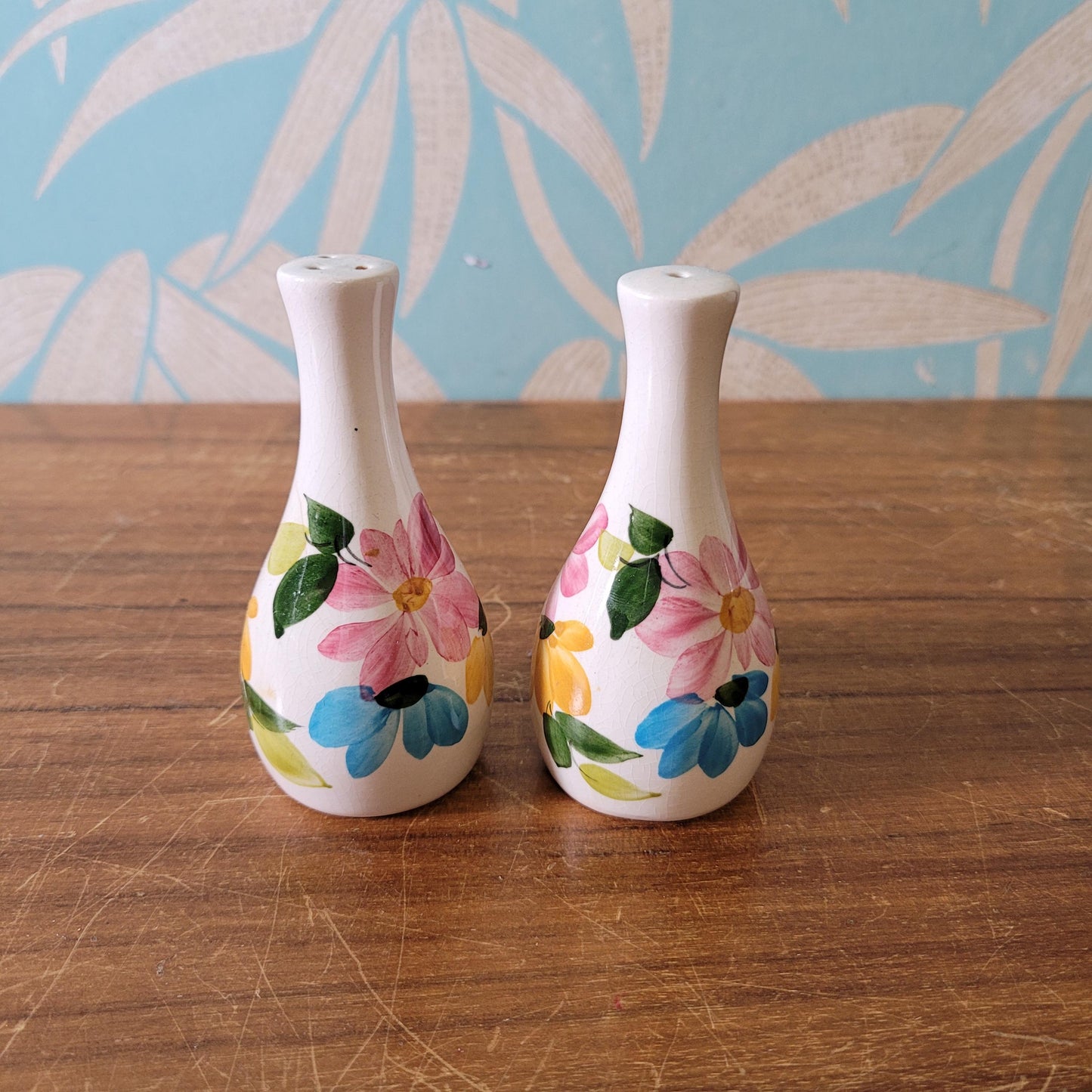 Vintage Toni Raymond (?) floral ceramic salt and pepper set