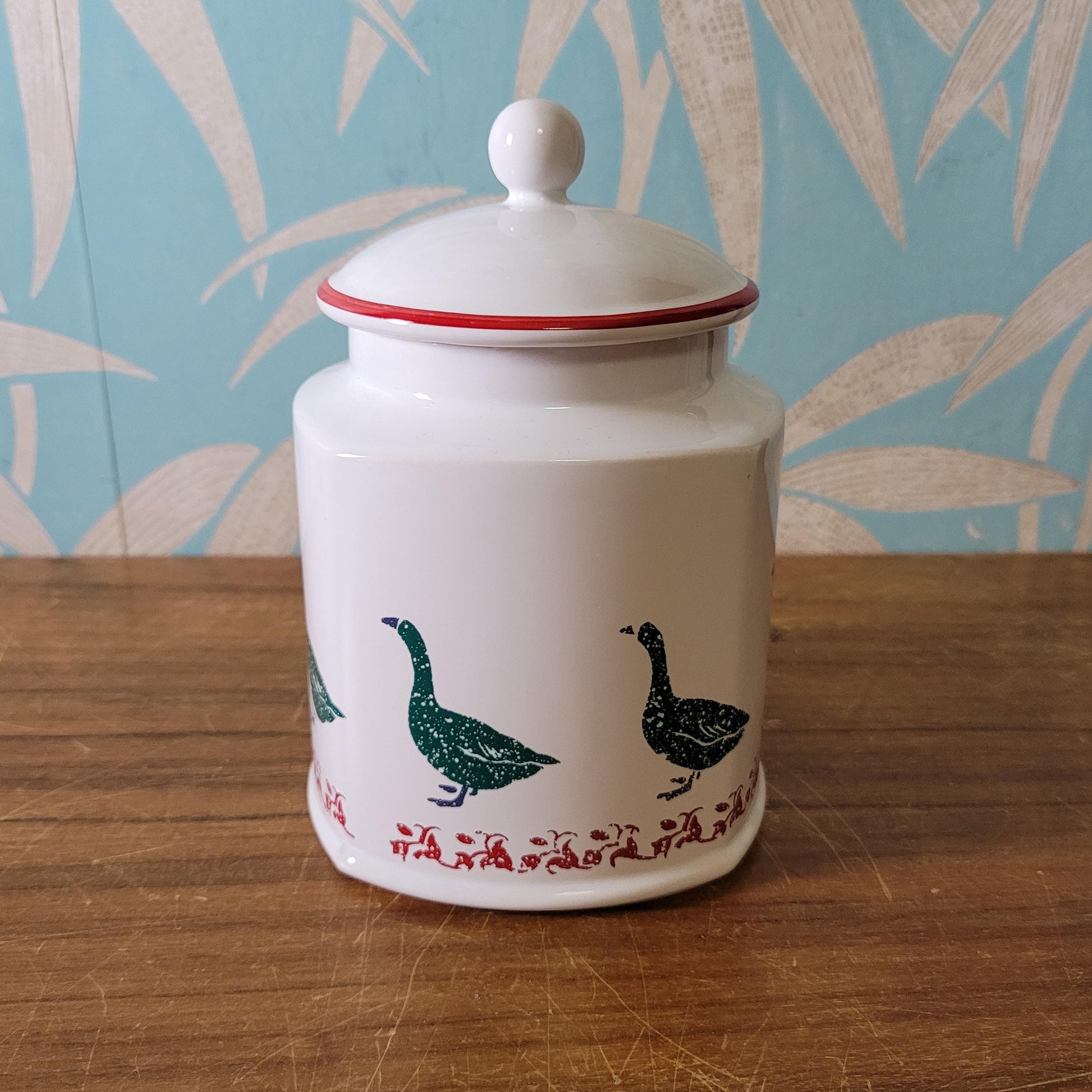 1980s Arthur Wood green ducks cookie jar