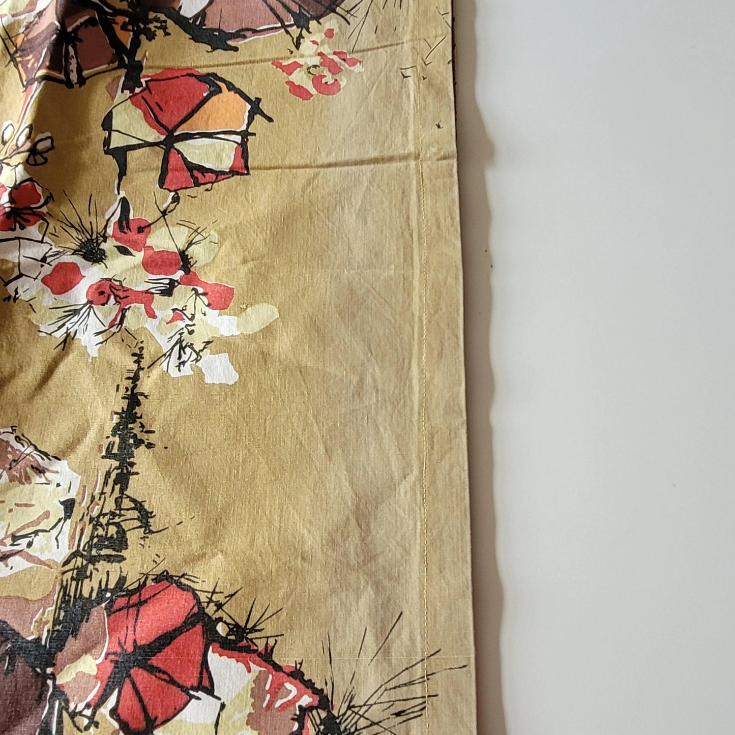 Pair of mid-century David Whitehead 'Midsummer' curtains, 46" x 84"