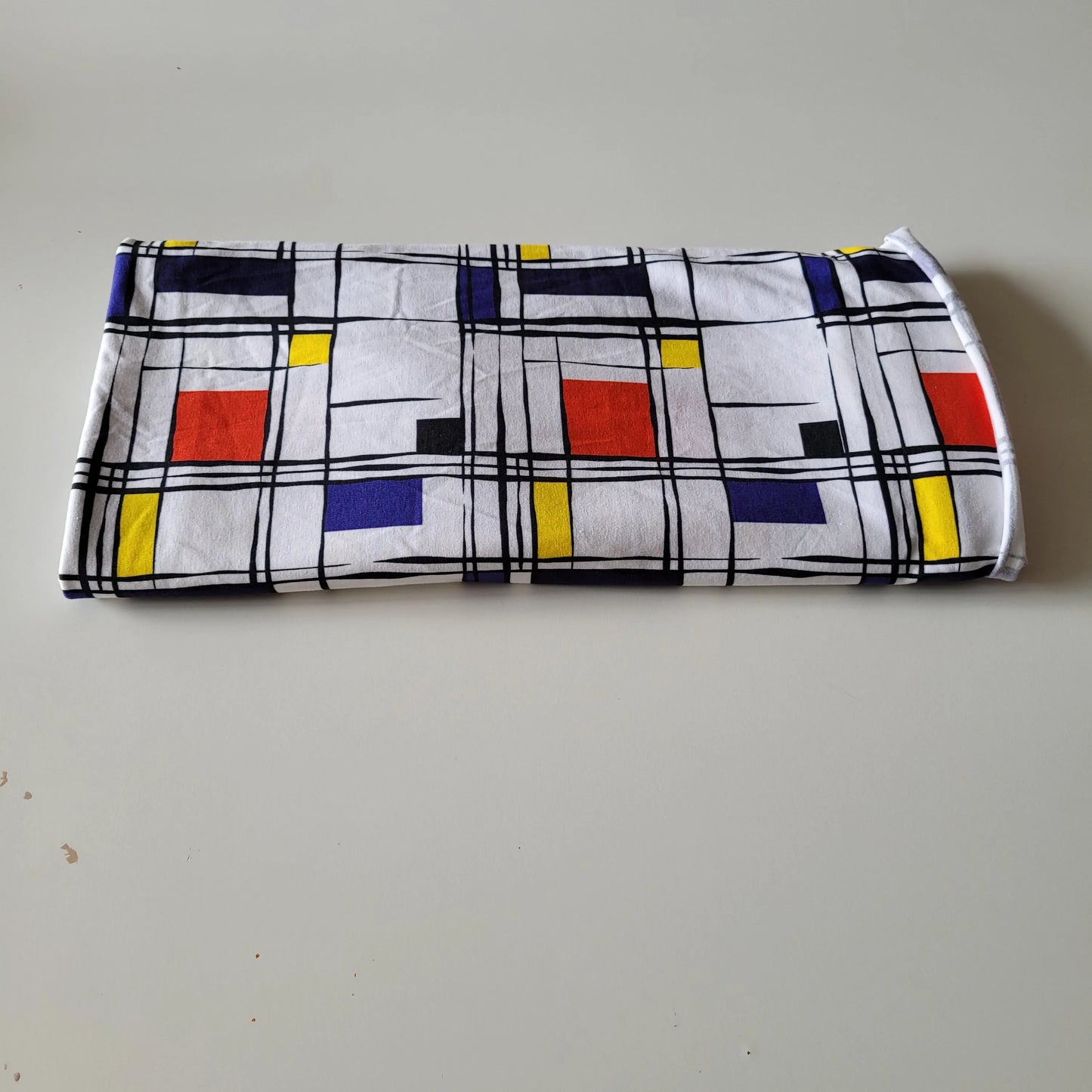 Stenzo Textiles, Netherlands 1980s-style modernist stretch organic cotton fabric piece, 44" x 60"