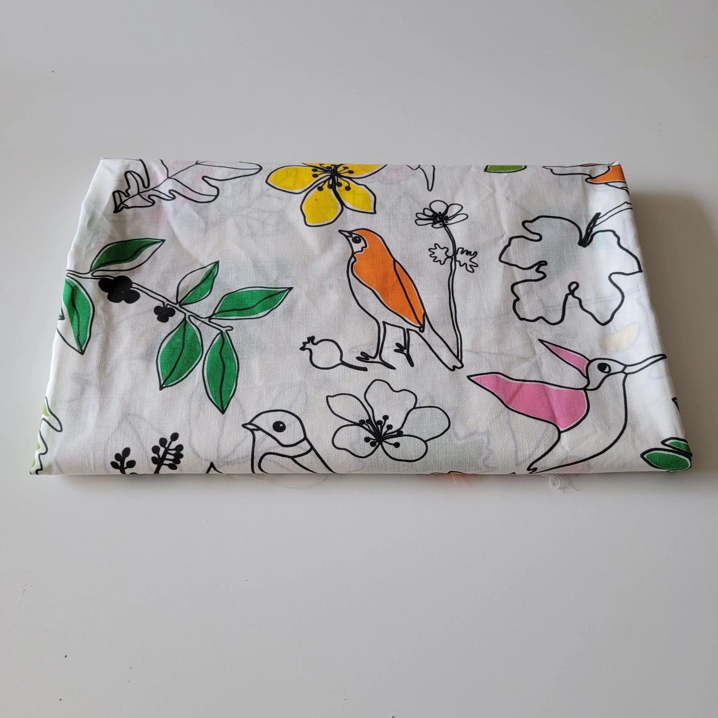 Edholm & Ullenius for Ikea retro brightly coloured nature print cotton fabric piece, 60" x 120"