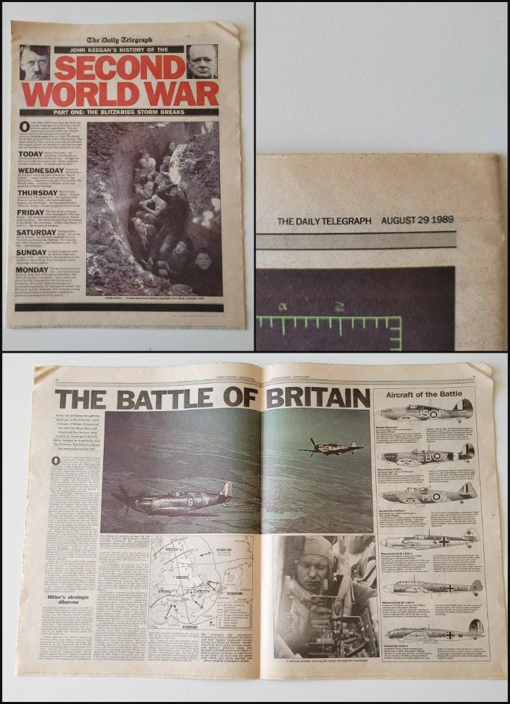 John Keegan's History of the Second World War, for The Daily Telegraph 1989; parts one to seven