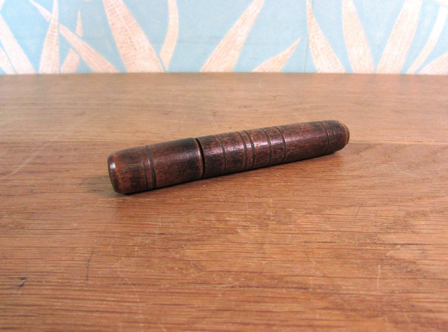 Antique (Victorian?) turned wooden needle holder