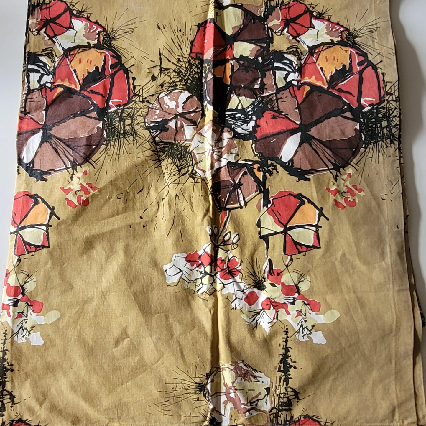 Pair of mid-century David Whitehead 'Midsummer' curtains, 46" x 84"